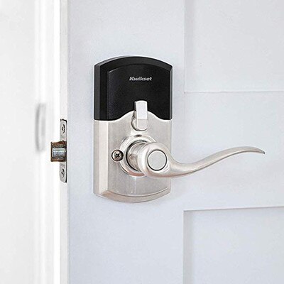 Kwikset Smartcode 917 Residential Electronic Tustin Lever, Satin Nickel